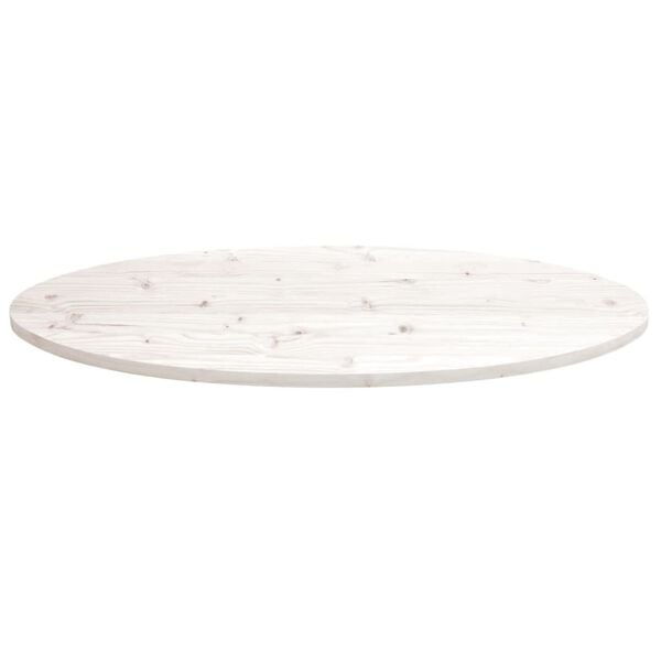 vidaXL Table Top White 110x55x2.5 cm Solid Wood Pine Oval