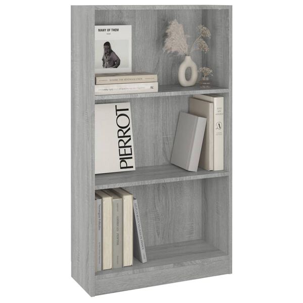 vidaXL Book Cabinet Grey Sonoma 60x24x109 cm Engineered Wood