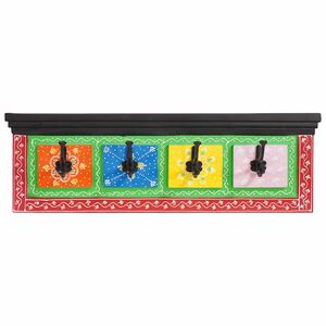 vidaXL Coat Rack Black 80 x 25 x 2 cm Solid Mango Wood