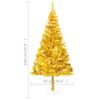 vidaXL Artificial Pre-lit Christmas Tree with Ball Set Gold 180 cm PET