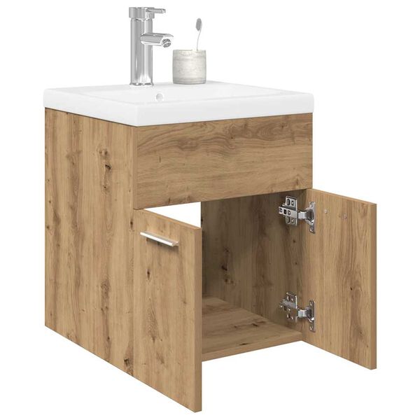vidaXL Sink Cabinet with Built-in Basin and Faucet Artisan Oak