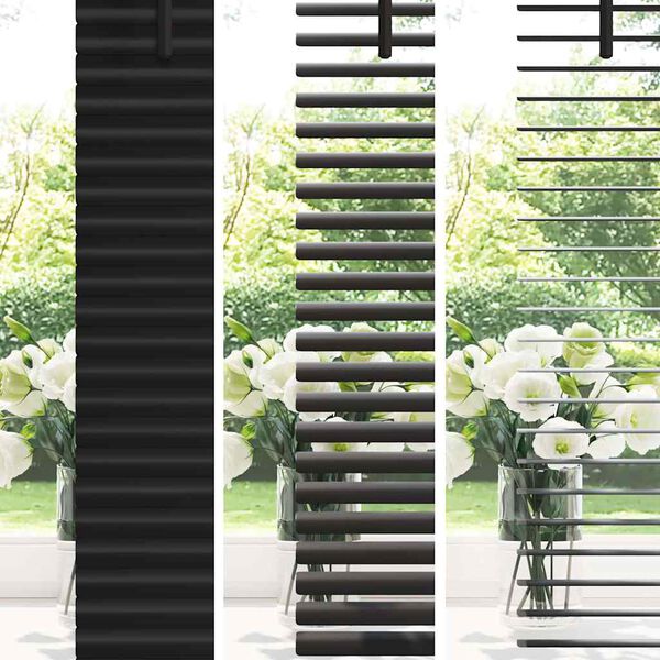 vidaXL Venetian Blinds Height Adjustable Black 220 x 85 cm Aluminium