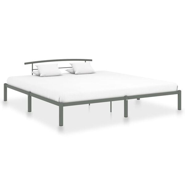 vidaXL Bed Frame without Mattress Grey Metal 200x200 cm