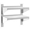 vidaXL 2-Tier Wall Shelf 50x30x48 cm Silver Stainless Steel