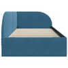 vidaXL Corner Bed Frame with Headboard Blue 90 cm x 190 cm Velvet