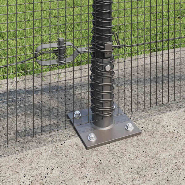 vidaXL Fence Post Grey 100 x 1 m (12 x 12 mm mesh) Steel and PVC
