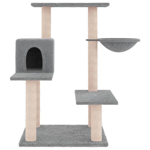 vidaXL Cat Tree with Sisal Scratching Posts Light Grey 82.5 cm
