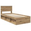 vidaXL Bed Frame Artisian Oak 90 x 200 cm Solid Pine Wood