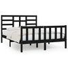 vidaXL Bed Frame without Mattress Black 150x200 cm King Size Solid Wood