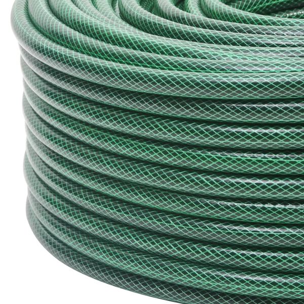 vidaXL Garden Hose with Fitting Set Green 0.5" 100 m PVC