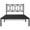 vidaXL Metal Bed Frame without Mattress with Headboard Black 107x203cm