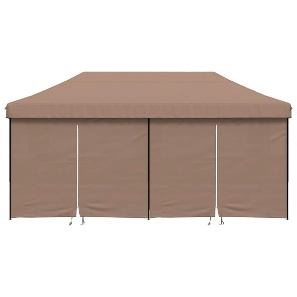 vidaXL Foldable Party Tent Pop-Up with 4 Sidewalls Brown