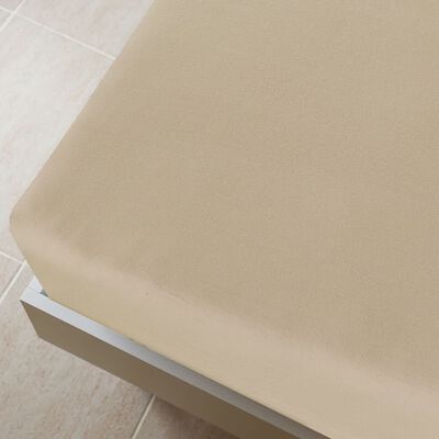 vidaXL Jersey Fitted Sheet Taupe 140x200 cm Cotton