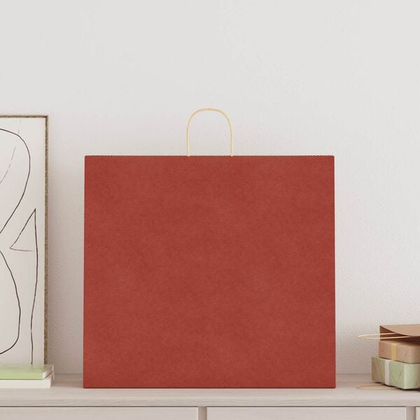 vidaXL Paper Bags 50 pcs with Handles Red 54x15x49 cm