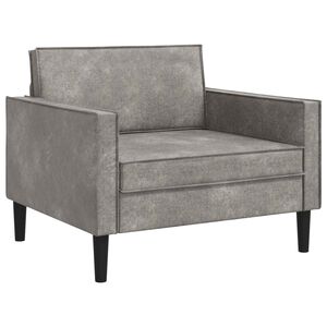 vidaXL XL Armchair Light Grey Faux Suede Leather