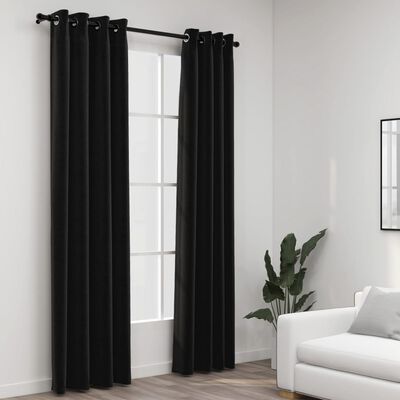 vidaXL Linen-Look Blackout Curtains 2 pcs Anthracite 140x225cm
