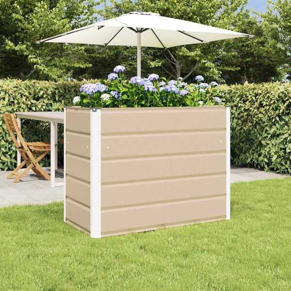 vidaXL Planter Ivory 100 x 50 x 77 cm Galvanised Steel