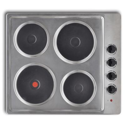 Built-in Electric Hot Plate Hob 4 Burner Stainless Steel