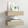 vidaXL Wall-mounted Drawer Shelves 2 pcs Oak 40x23.5x10cm MDF