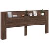 vidaXL Headboard Cabinet with LED Brown Oak 220x16.5x103.5 cm