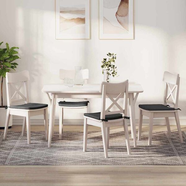 vidaXL Seat Cushions 4 pcs Dark Grey 40 x 40 x 3 cm Corduroy Fabric