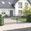 vidaXL Fence gate with Lock Grey 400 x 125 cm Steel