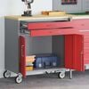 vidaXL Workshop Bench with Drawer Red and Grey 75 x 45 x 85 cm