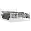 vidaXL Metal Bed Frame without Mattress with Footboard White 160x200cm