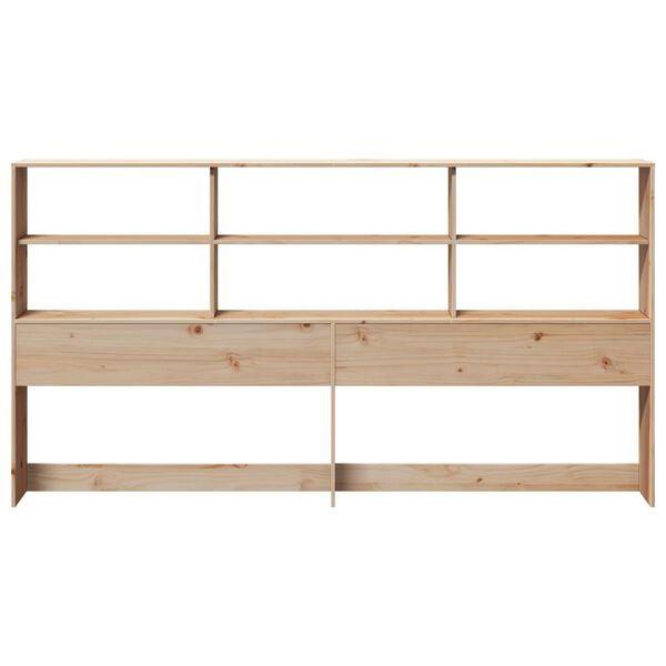 vidaXL Headboard with Storage 200 cm Solid Wood Pine