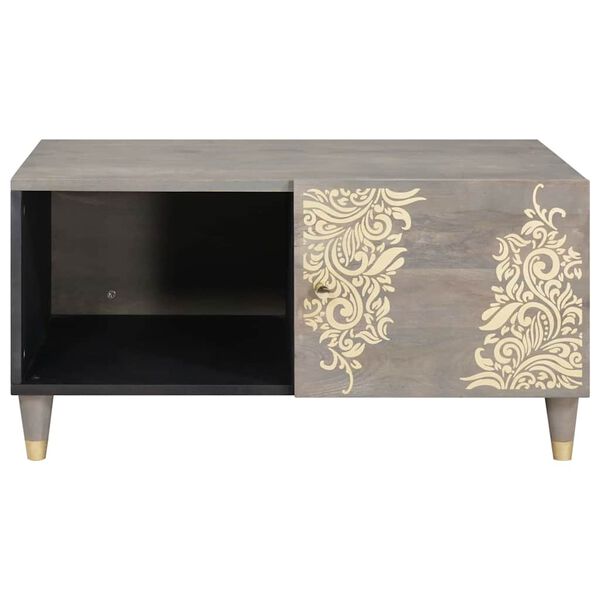 vidaXL Coffee Table Grey 80 x 50 x 40 cm Solid Mango Wood