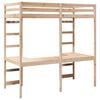 vidaXL Loft Bed Frame Natural 80 x 200 cm Solid Pine Wood