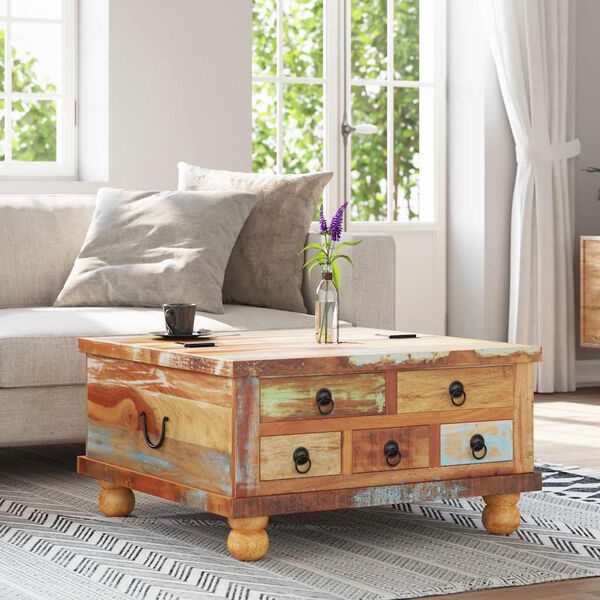 vidaXL Coffee Table Reclaimed Wood 70x70x38 cm