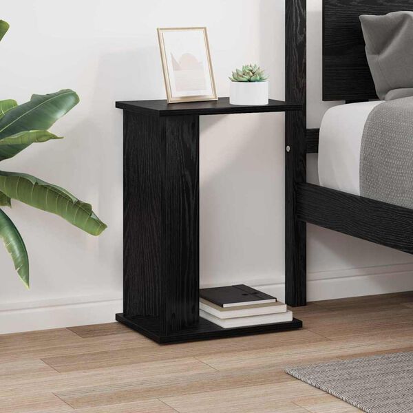 vidaXL End Table Black Oak 35 x 25 x 50 cm Engineered Wood