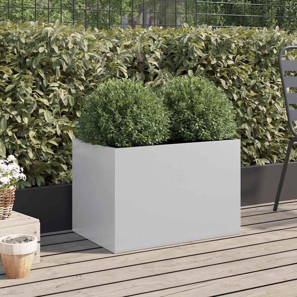 vidaXL Planter Silver 62x40x39 cm Galvanised Steel