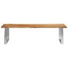 vidaXL Bench 160 cm Solid Acacia Wood and Stainless Steel