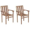 vidaXL Stackable Garden Chairs 2 pcs Solid Teak Wood