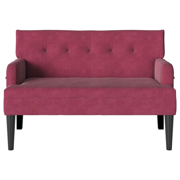 vidaXL Bench Wine Red 112 x 65.5 x 75 cm Velvet