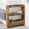 vidaXL Narrow Storage Trolley 3 Tier Old Wood Engineered Wood