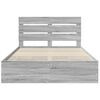 vidaXL Bed Frame with Drawer Grey Sonoma 150 x 200 cm Engineer Wood