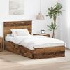 vidaXL Bed Frame with Headboard Old Wood 100 x 200 cm Engineered Wood
