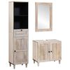 vidaXL Bathroom Furniture Set with Drawer 3 pcs White Solid mango wood