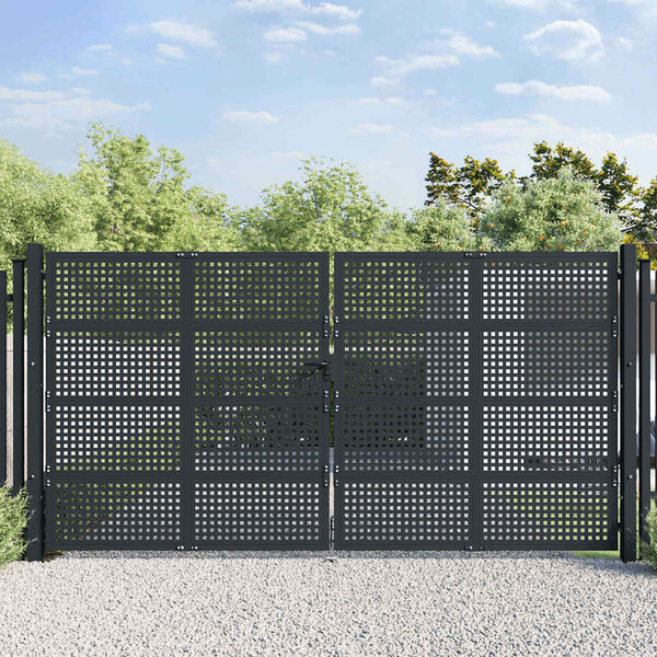 vidaXL Garden Gate Anthracite 400x175 cm Steel