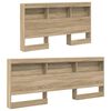 vidaXL Storage Headboard with Shelf Sonoma Oak 135 cm Engineered Wood