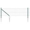 vidaXL Euro Fence with Spikes 50 x 0.6 m PVC-Coated Steel Green Mesh