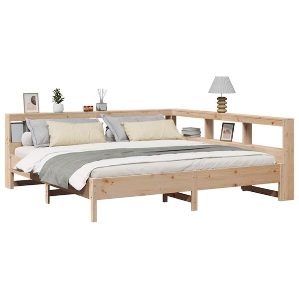 vidaXL Bookcase Bed without Mattress 180x200 cm Solid Wood Pine