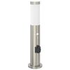 vidaXL Bollard Light with Sensor&Outlet 50 cm Stainless Steel IP44