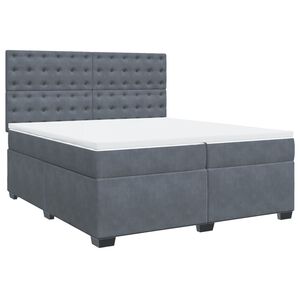 vidaXL Box Spring Bed with Mattress Dark Grey 200x200 cm Velvet
