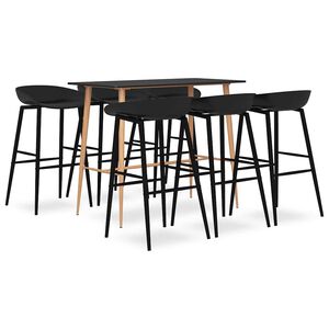 vidaXL 7 Piece Bar Set Black