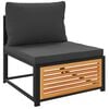 vidaXL Garden Sofa Armless with Cushions Solid Wood Acacia