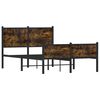 vidaXL Metal Bed Frame without Mattress Smoked Oak 120x200 cm